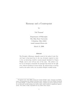 Harmony and a Counterpoint - The Ohio State University
