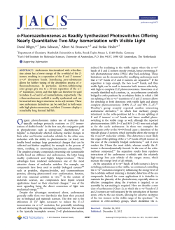 o-Fluoroazobenzenes as Readily Synthesized Photoswitches
