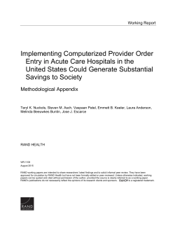 Implementing Computerized Provider Order Entry in Acute Care
