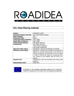 D3.1 Data filtering methods
