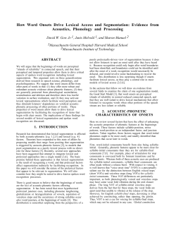 How Word Onsets Drive Lexical Access and Segmentation
