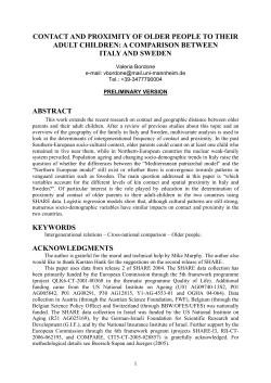 contact and proximity of older people to their adult children