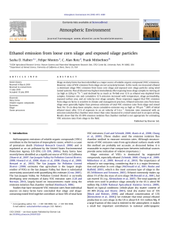 Ethanol emission from loose corn silage and exposed silage particles