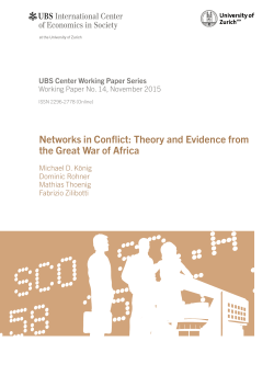 Networks in Conflict: Theory and Evidence from - UBS Center