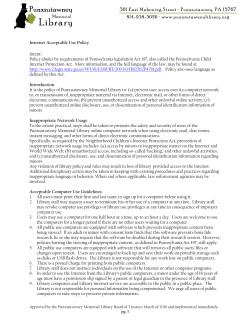 Internet Acceptable Use Policy Intent: Policy abides by requirements