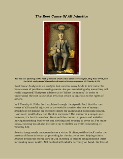 June 2013: The Root Cause Of All Injustice