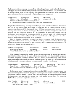 Suffer as not-at-issue meaning - Japanese/Korean Linguistics 23