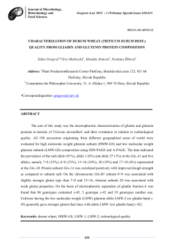 characterization of durum wheat (triticum durum desf.)