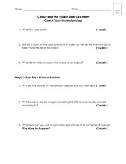 Colour and the Visible Light Spectrum Check Your Understanding