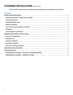 FLOORING INSTALLATION INSTRUCTIONS