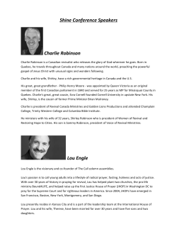 Shine Conference Speakers Charlie Robinson Lou Engle