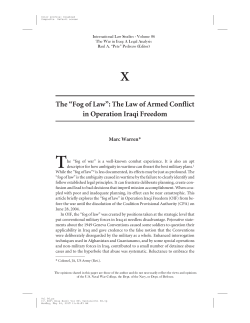 "Fog of Law": The Law of Armed Conflict in Operation Iraqi Freedom
