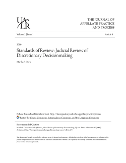 Standards of Review: Judicial Review of Discretionary
