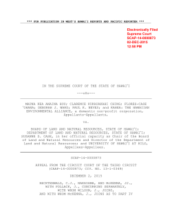 IN THE SUPREME COURT OF THE STATE OF HAWAI#I --