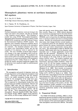 Mesospheric planetary waves at northern hemisphere fall equinox