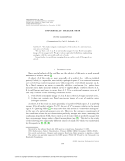 UNIVERSALLY MEAGER SETS 1. Introduction Since special