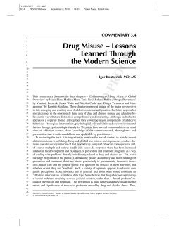 Drug Misuse: Lessons Learned Through the Modern Science