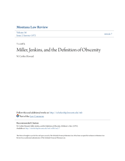 Miller, Jenkins, and the Definition of Obscenity