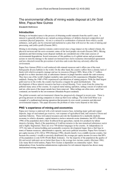 The environmental effects of mining waste disposal at Lihir Gold