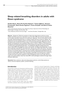 Sleep related breathing disorders in adults with Down syndrome