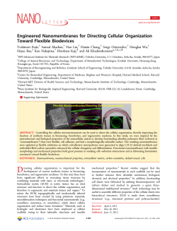 Engineered Nanomembranes for Directing Cellular Organization