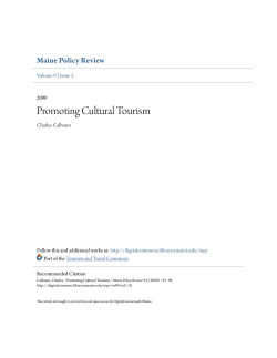 Promoting Cultural Tourism - DigitalCommons@UMaine