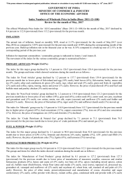 Latest Monthly Release - Office of the Economic Adviser