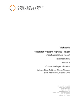 Part 1 Historical Heritage Impact Assessment Report