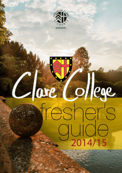 2014 Freshers` Guide - Union of Clare Students