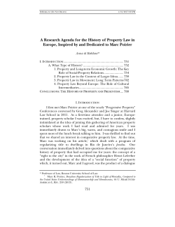 A Research Agenda for the History of Property Law in Europe