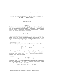 a bound for smale`s mean value conjecture for complex polynomials
