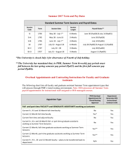 2017 Summer Appointment Processing in PHR