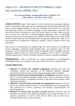 Syllabus for EQUR121