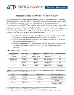 Medication-Related Osteonecrosis of the Jaw