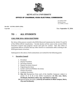 Call for 2016 Elections