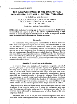 NRH Burgess, AE Shuttleworth, KN Chetwyn. The Immature Stage of