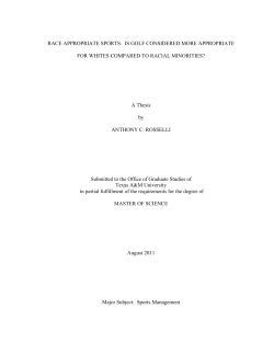 RACE APPROPRIATE SPORTS: IS GOLF CONSIDERED MORE