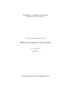 Inflation and Measures of the Markup
