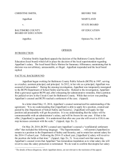 CHRISTINE SMITH, Appellant v. BALTIMORE COUNTY BOARD OF