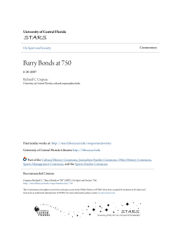 Barry Bonds at 750 - STARS - University of Central Florida