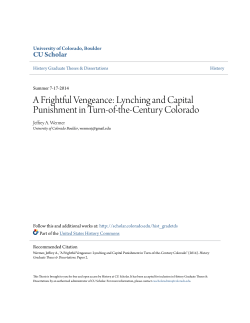 A Frightful Vengeance: Lynching and Capital