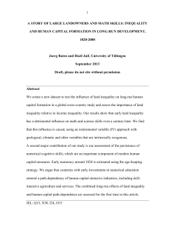 Inequality and Human Capital Formation in a