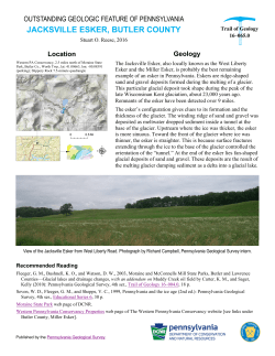Outstanding geologic feature of Pennsylvania—Jacksville Esker