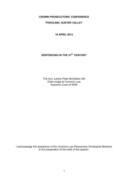 McClellan, Justice PD --- "Crown Prosecutor`s Conference