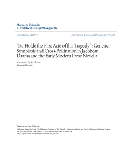 Generic Symbiosis and Cross-Pollination in Jacobean Drama