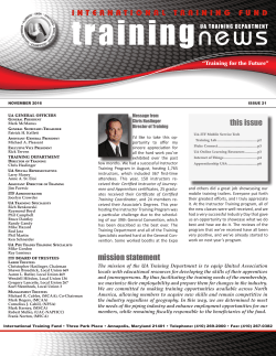 Training News - November 2016