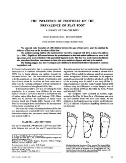 the influence of footwear on the prevalence of flat foot