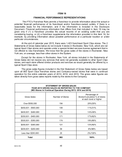 Item 19 - Sport Clips Franchising