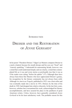 dreiser and the restoration of jennie gerhardt