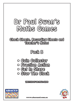 Dr Paul Swan`s Maths Games